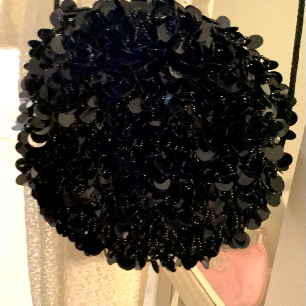 Elegant Black sequins  vintage brand Women's Bag rare